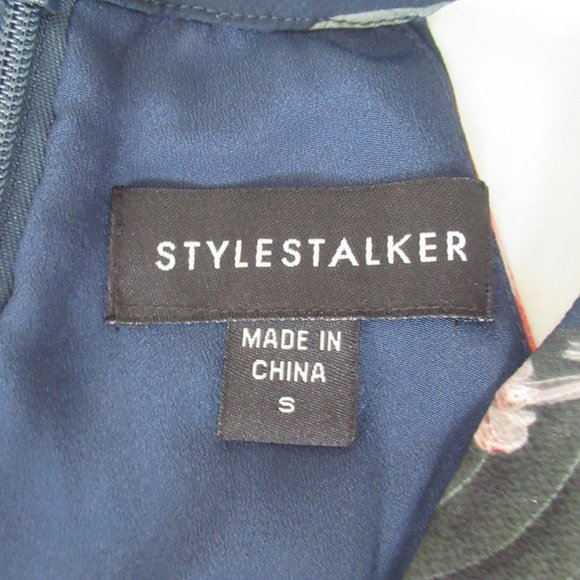 STYLESTALKER Womens Floral Print Romper Size S blue multicolor Lined Back Zip - Picture 11 of 12